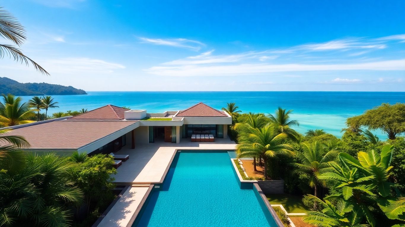 Luxury Phuket villa with infinity pool overlooking the ocean.