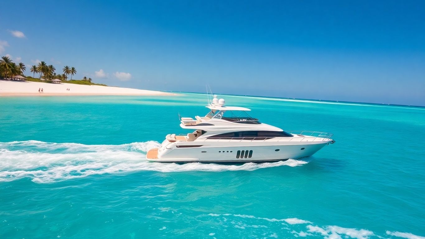 Private yacht sailing in clear Bahamas waters