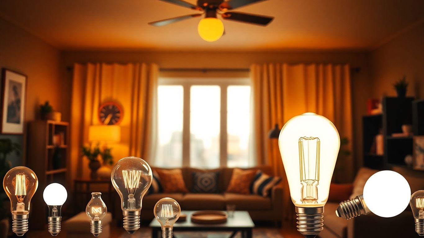 Various ASDA light bulbs illuminating a home.