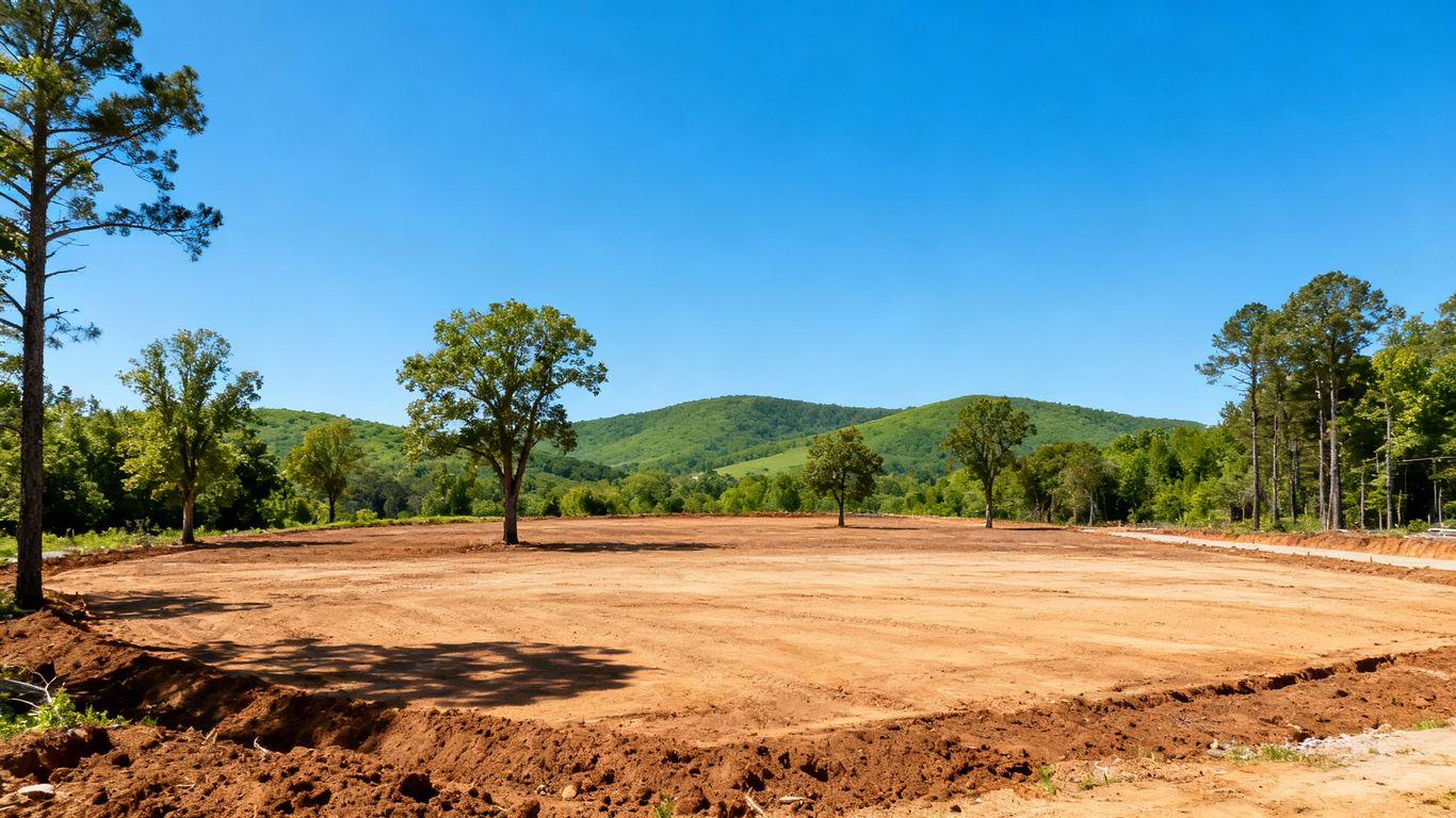 Cleared land ready for custom home construction.