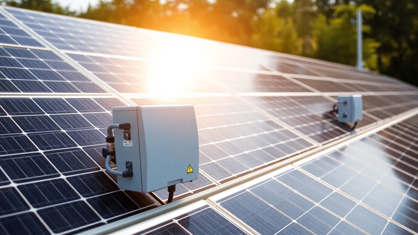 Solar panels, inverters and safety devices.