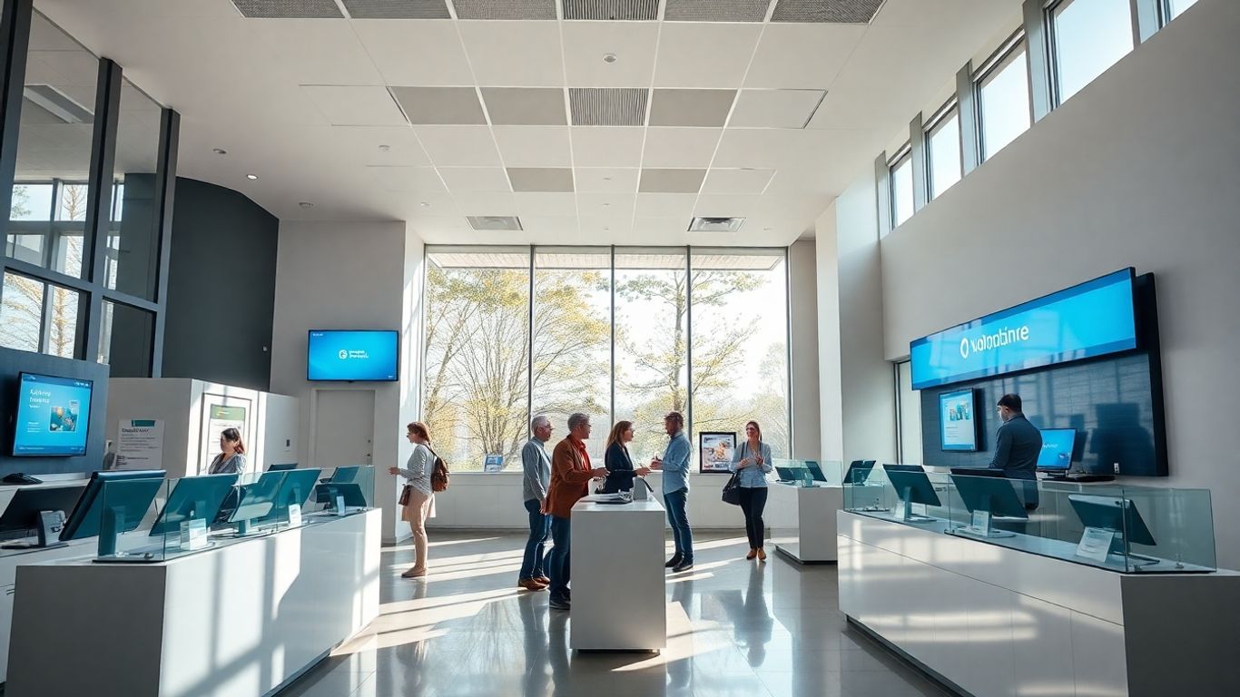 UOB bank interior with modern design and natural light.