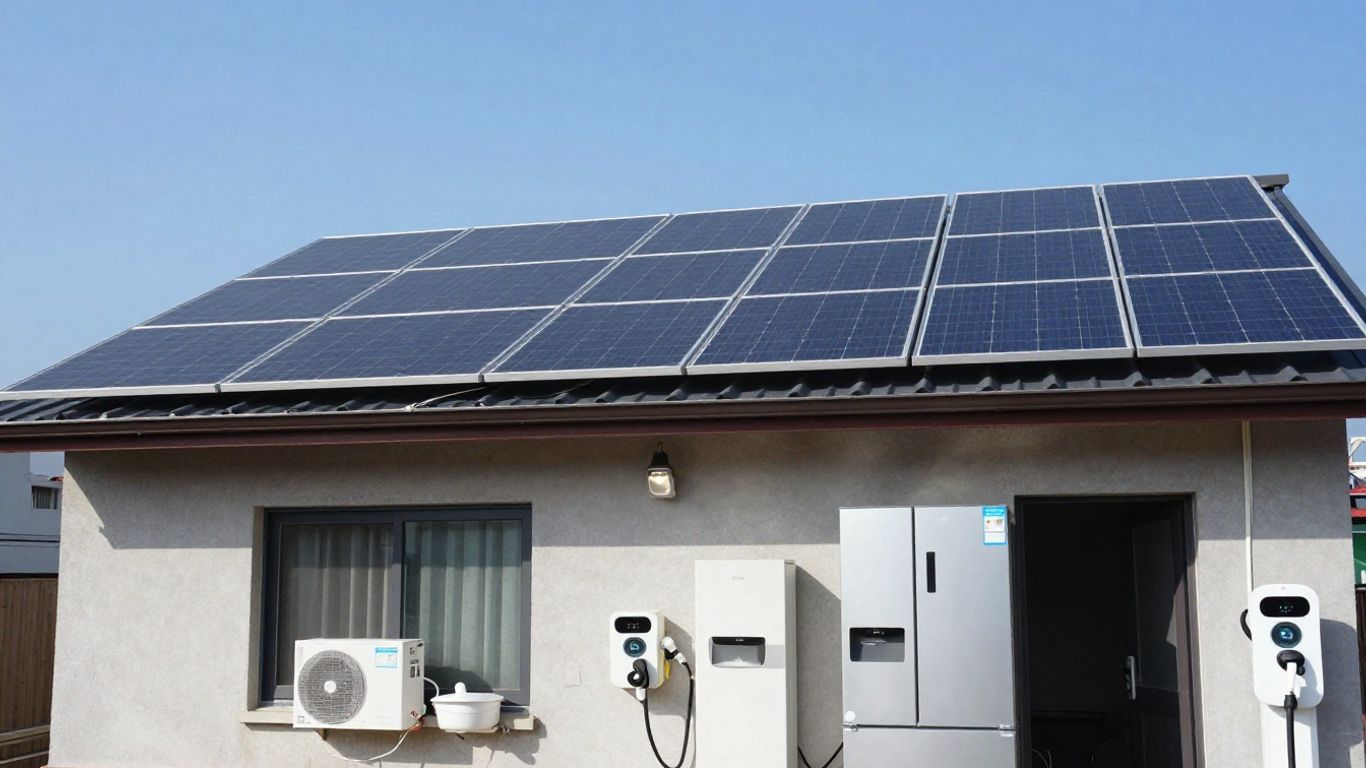 3000w solar panel powering a house and its appliances.