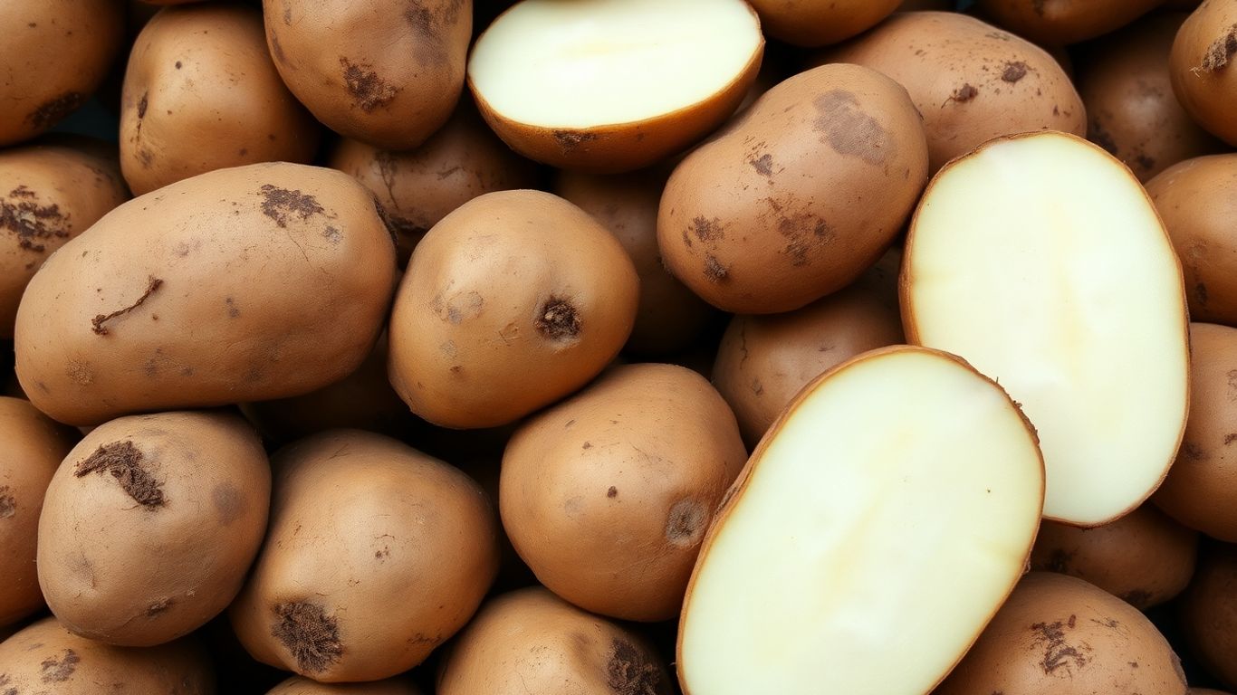 Biologische aardappelen, vers geoogst en vol textuur.