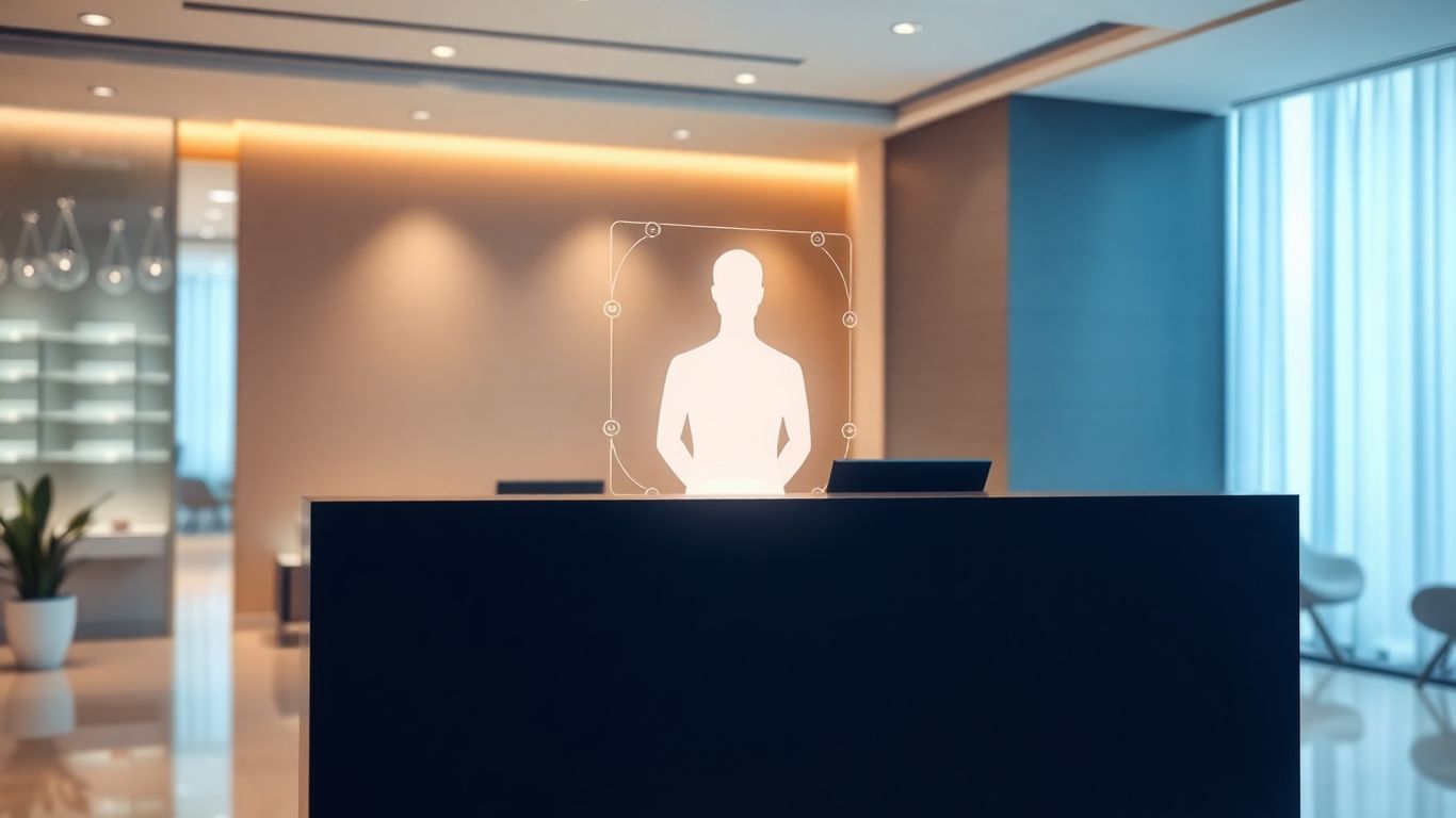 AI receptionist interface in a clinic