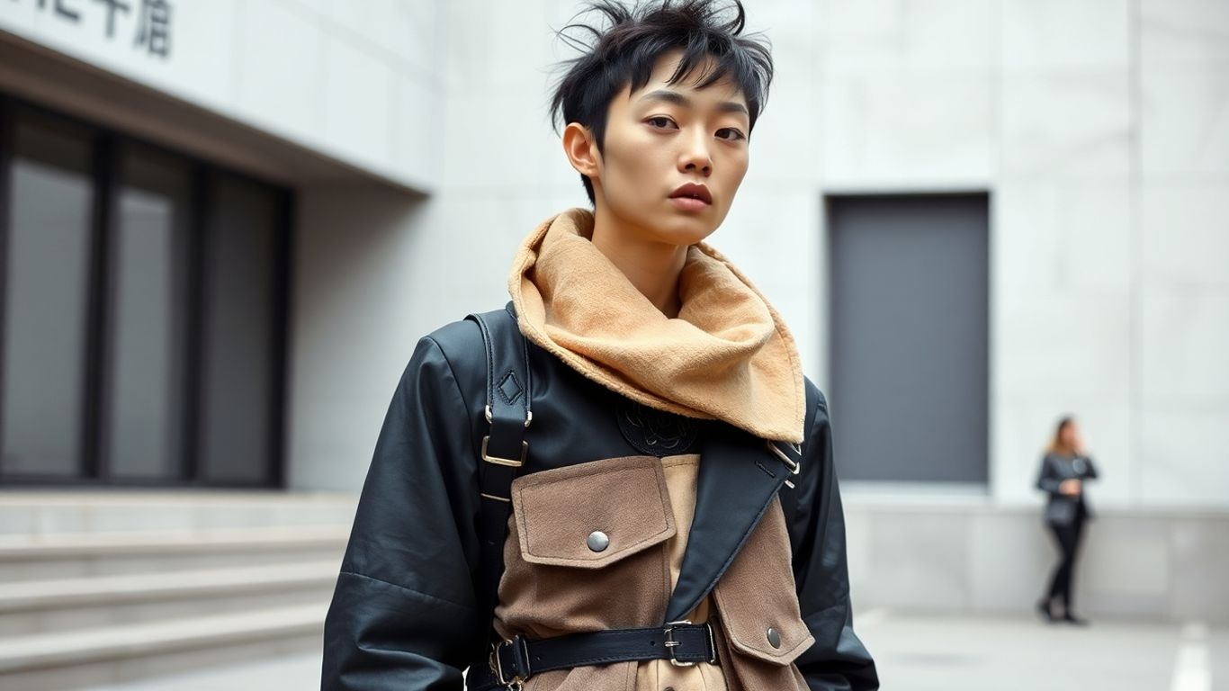 Person in avant-garde Japanese fashion