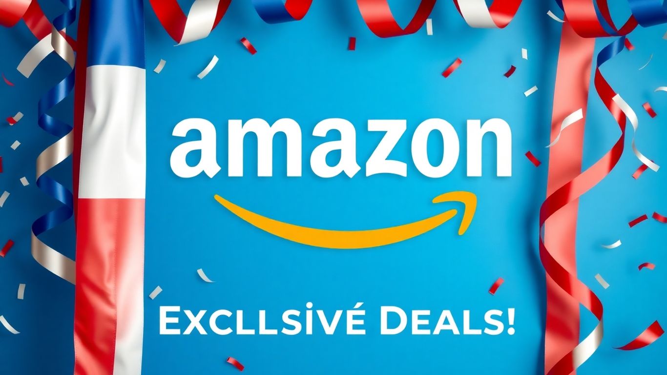 Logo Amazon et rubans tricolores pour les French Days