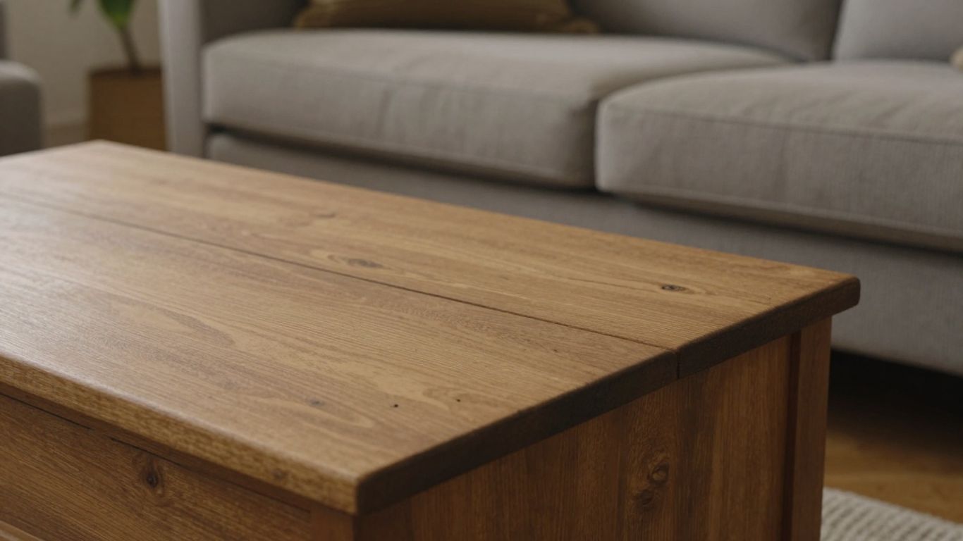 Durable furniture finishes in a stylish Airbnb living room.