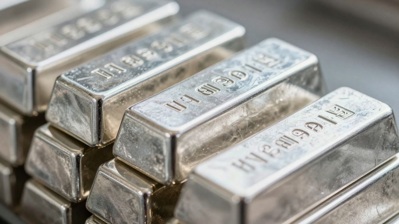 Stack of shiny silver bars