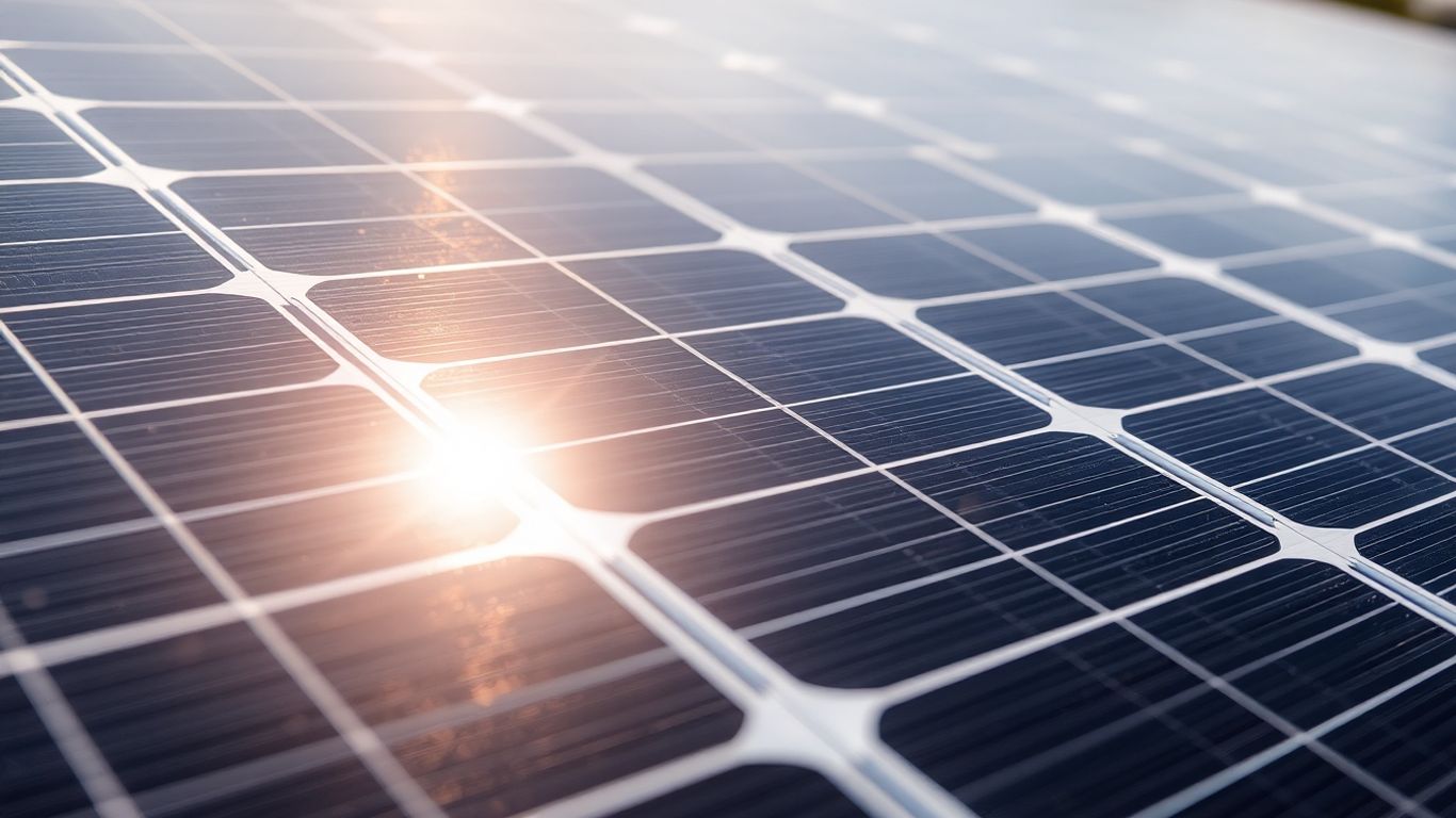 Panneau solaire sous un angle rapproché, capturant la lumière.