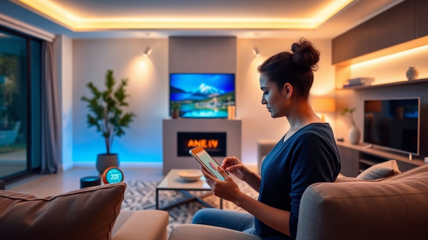 Casă transformată într-un spațiu inteligent cu dispozitive integrate.