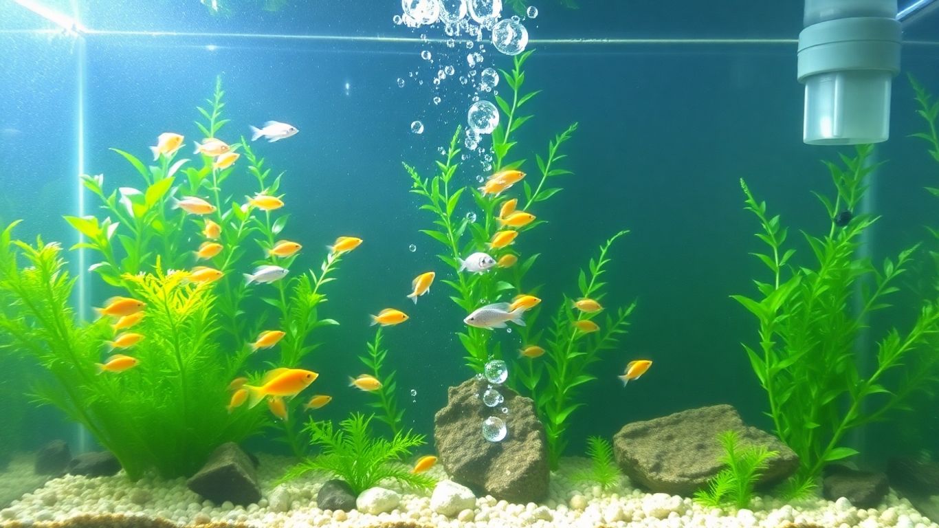 Ein schönes Aquarium für Anfänger mit Fischen und Pflanzen.