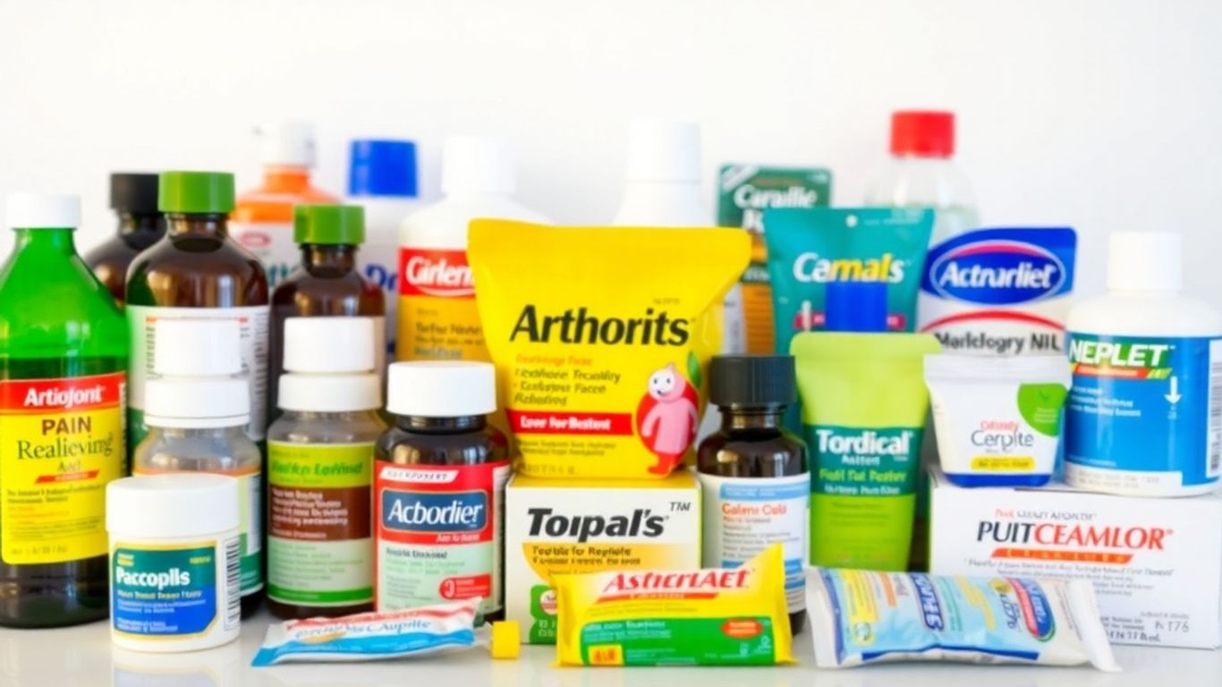 Over-the-counter arthritis pain relief medications.
