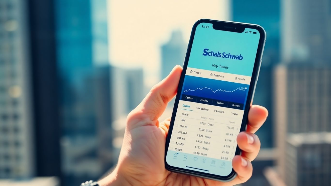 Charles Schwab options trading on a smartphone.