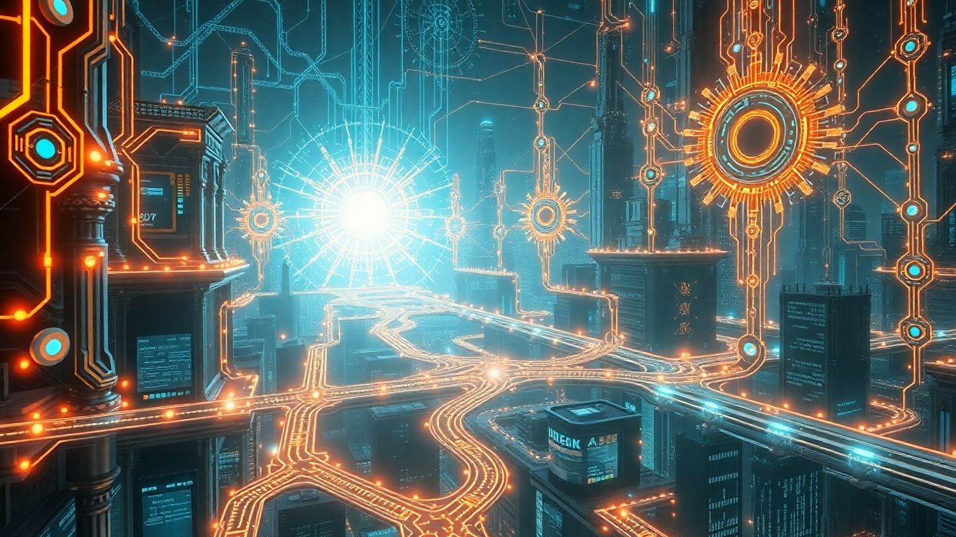 Agentive AI creation and deployment abstract digital pathways