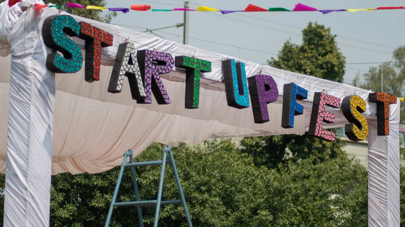 text on white and blue textile