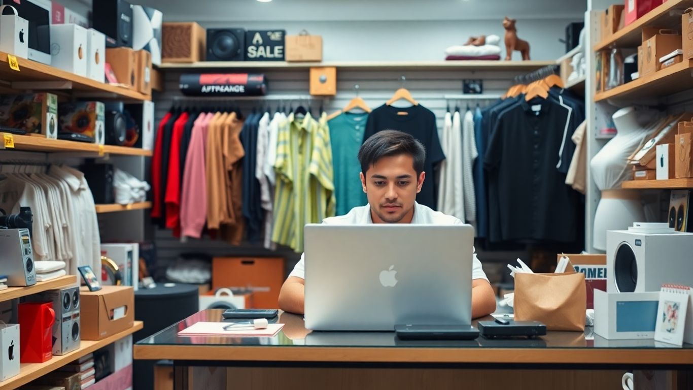 Person flipping retail products for extra cash