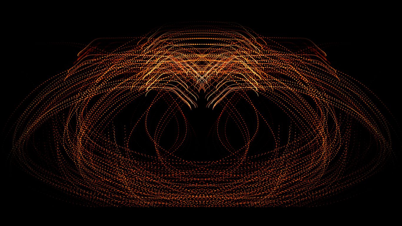 a black background with orange and yellow lights