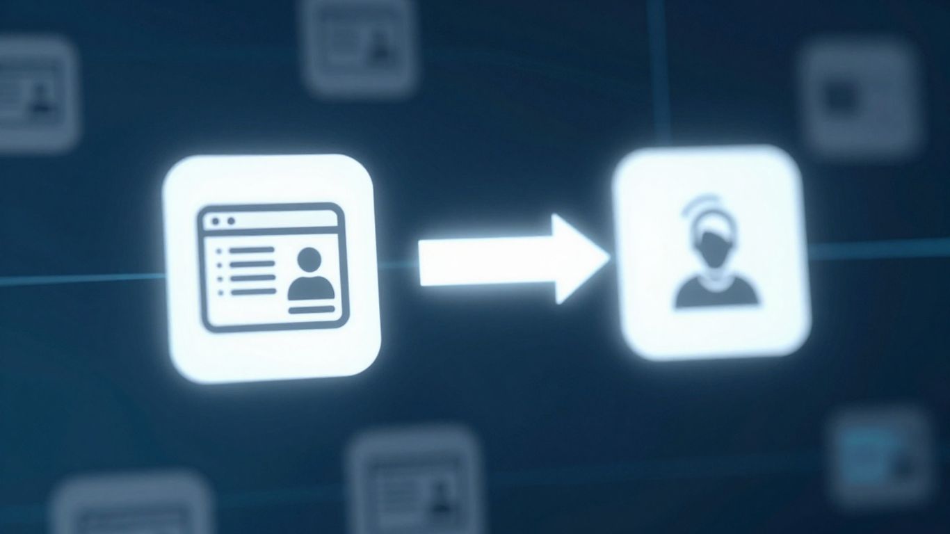 Flèche numérique passant d'un site web à un autre.