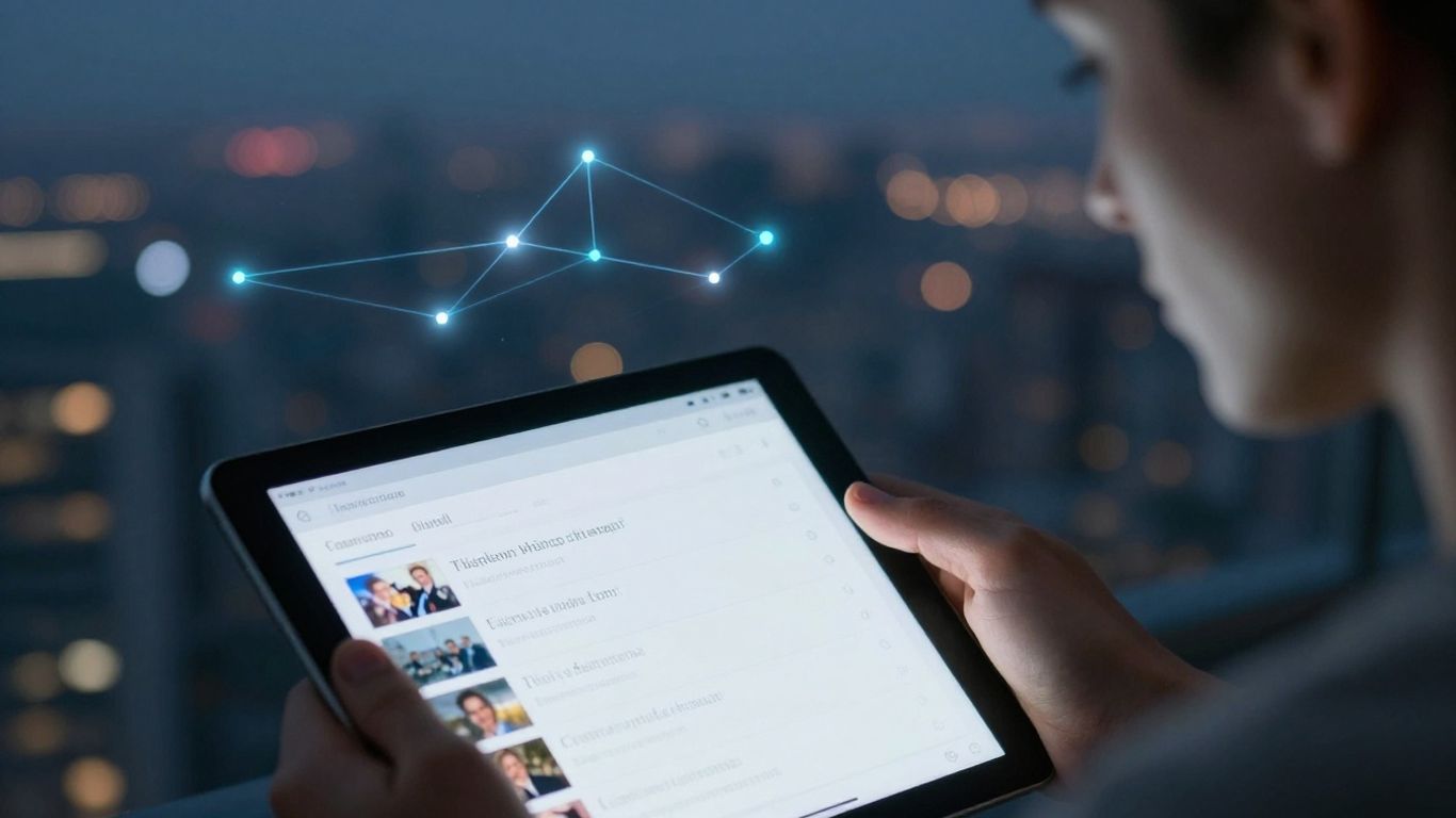 Person consuming news on a digital device.