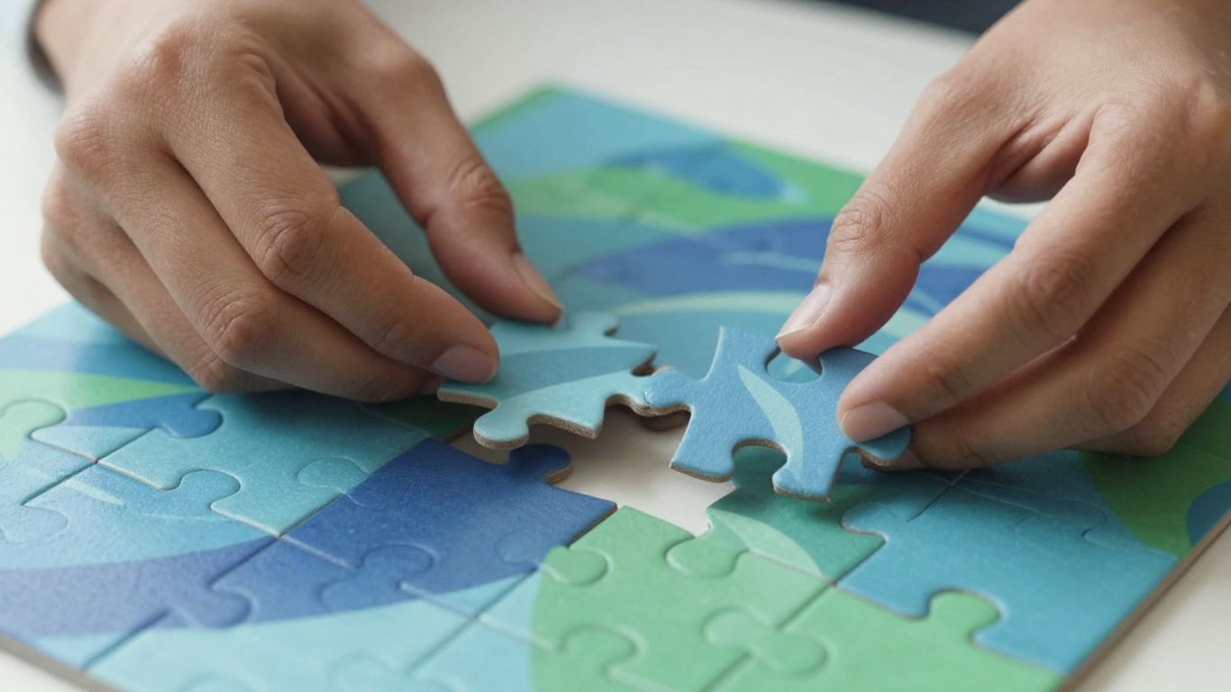Hands completing a puzzle, symbolizing LLC formation.