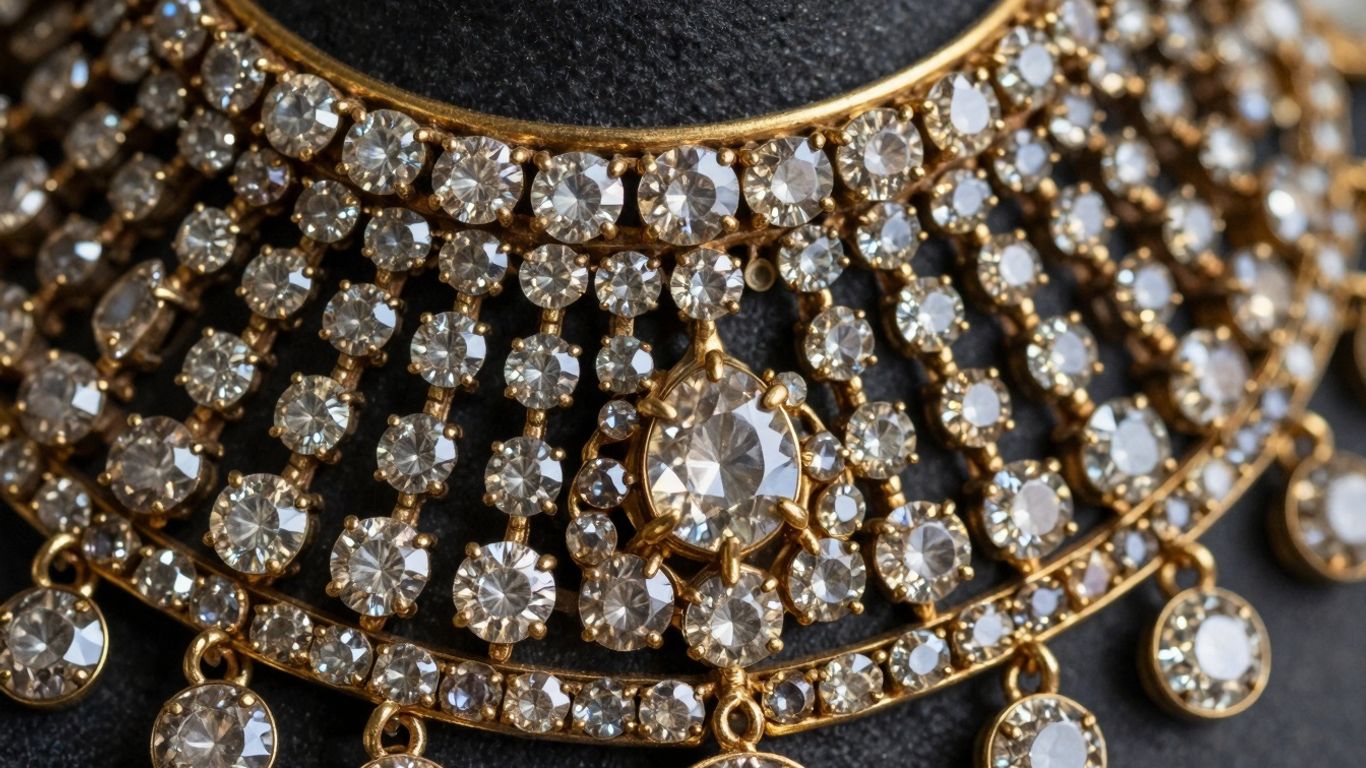 Intricate Polki jewellery with uncut diamonds.