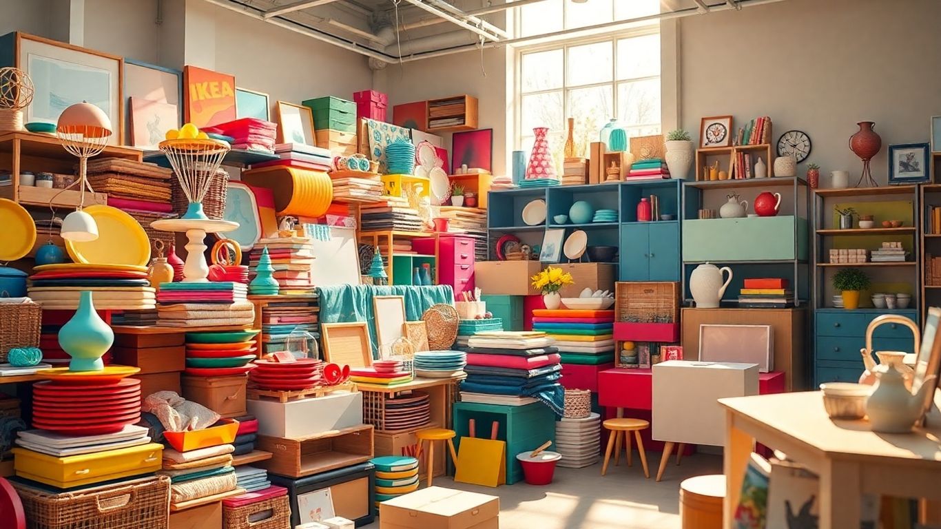 Soldes IKEA avec des articles ménagers et des meubles soldés.