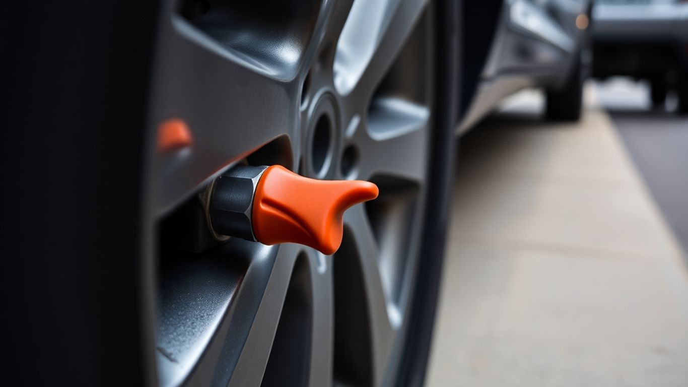 Close-up photo of novelty penis-shaped tire valve cap