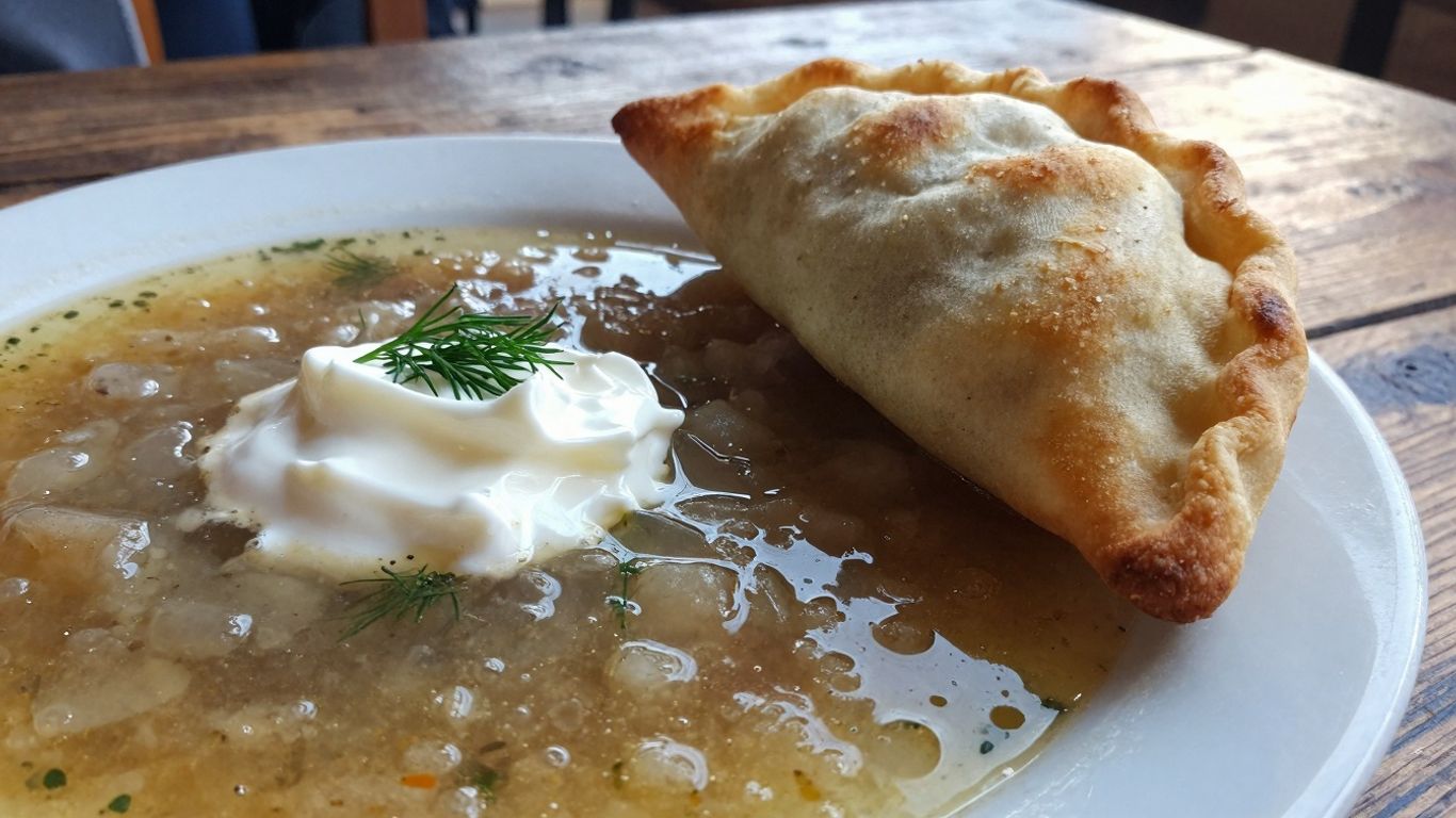 Authentic Russian food in Canggu restaurant.