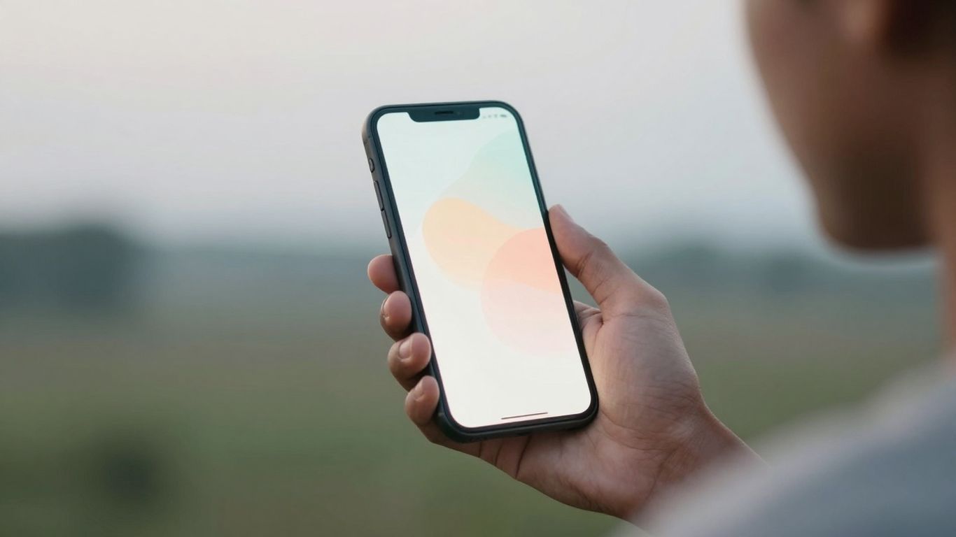 Person using a smartphone for digital mental health.