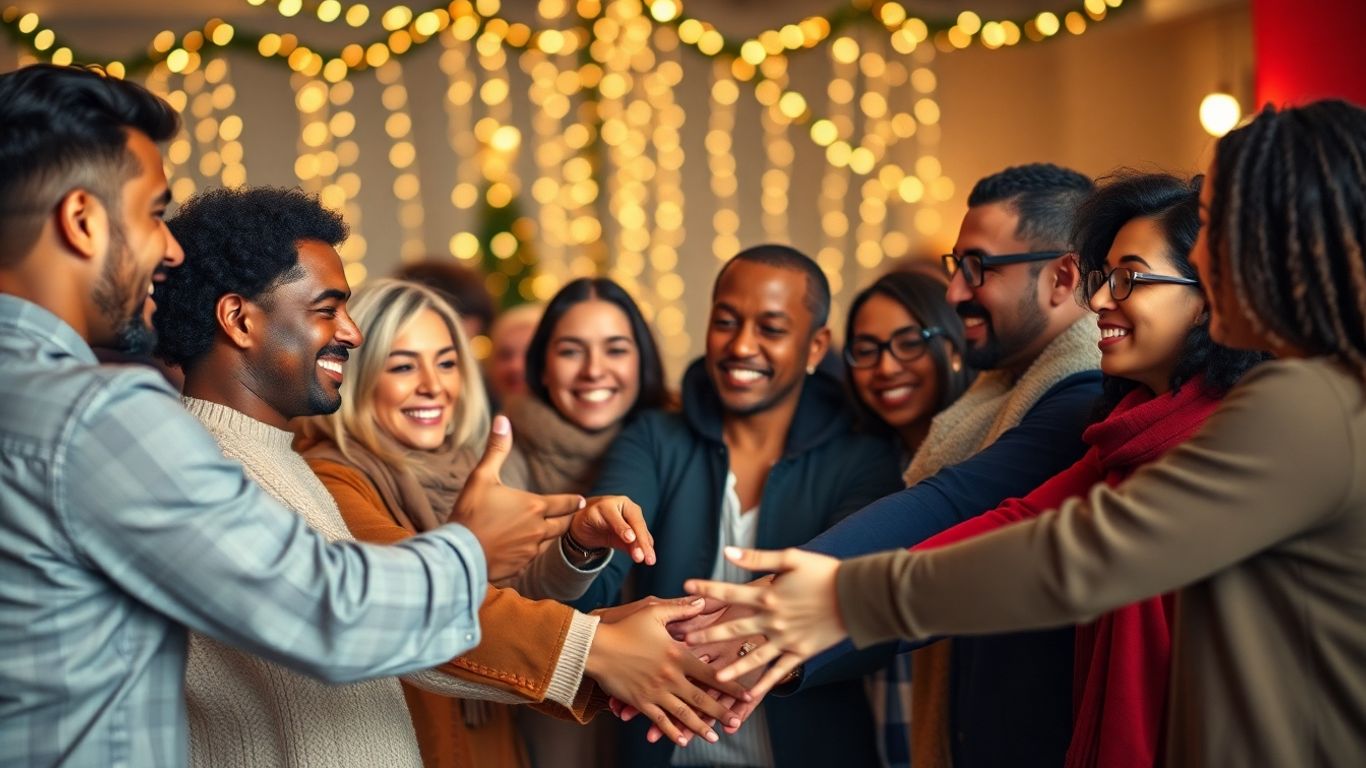 Community members connecting and supporting each other during the holidays.