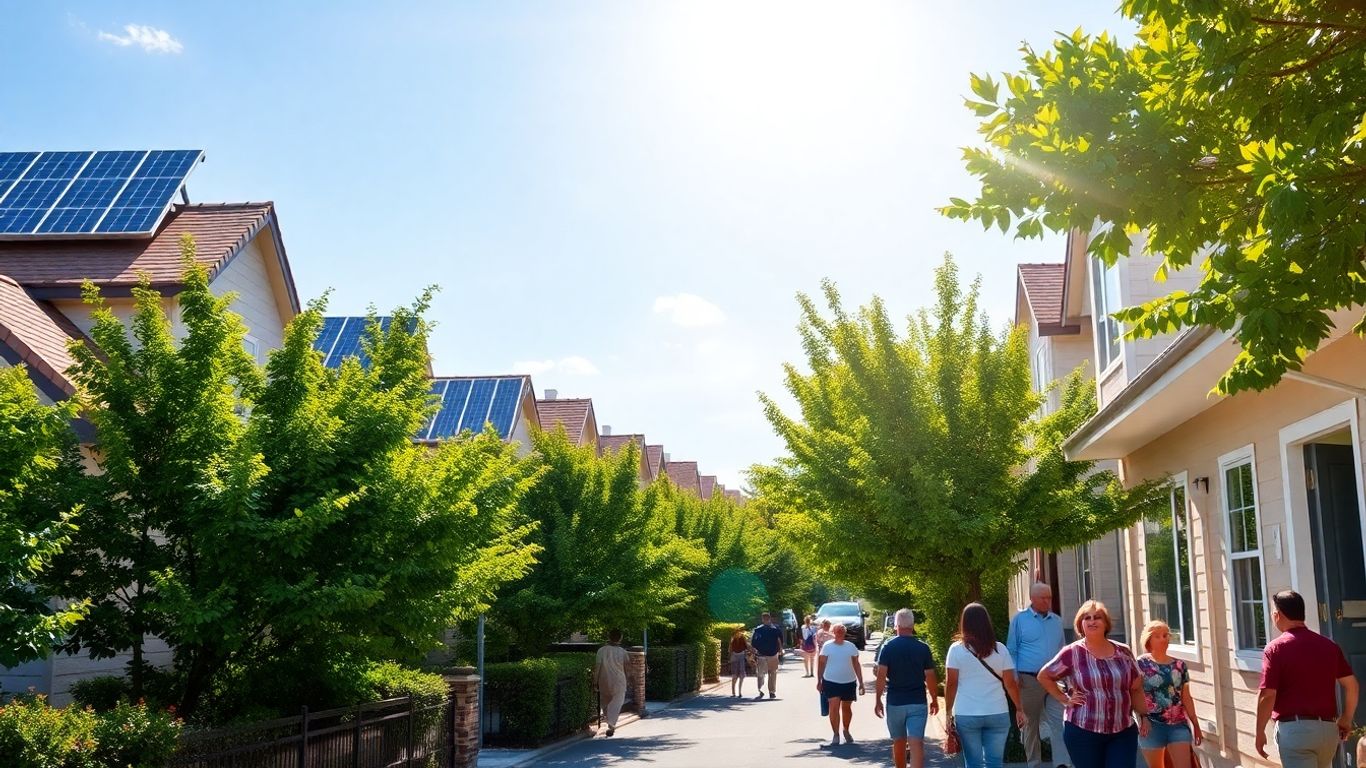 Comunitate bucurându-se de energia solară în aer liber.