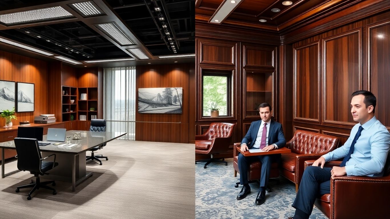 Hedge fund vs. private equity office comparison.