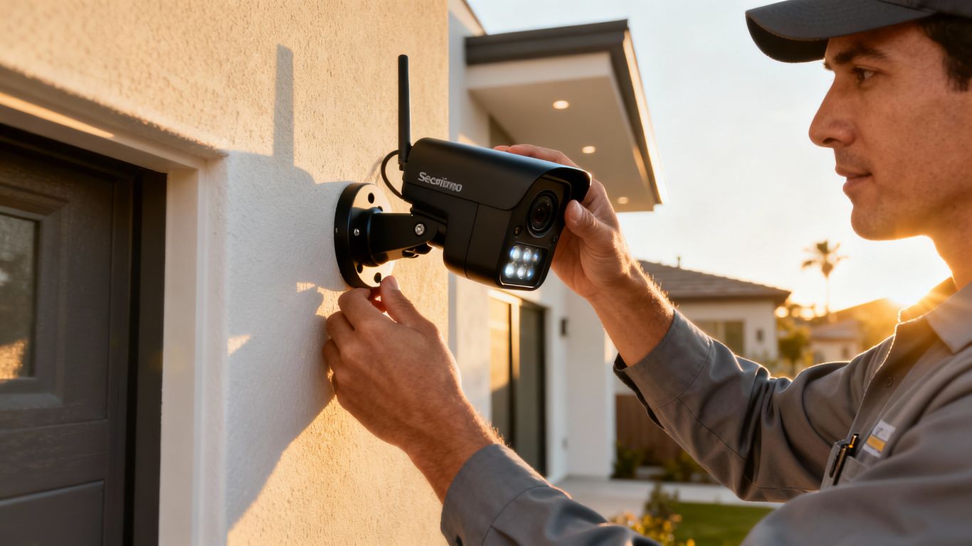 Security camera installation in San Diego home