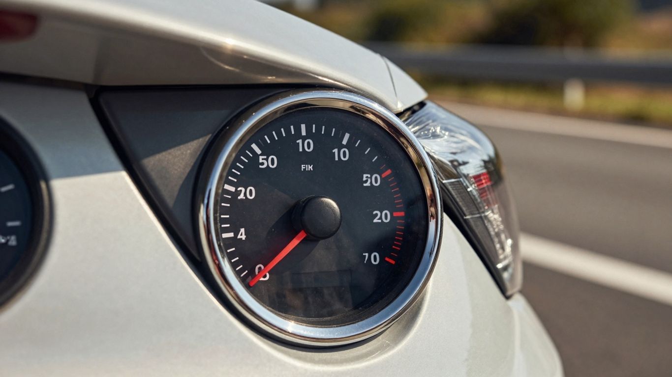 Nissan car fuel gauge showing full tank