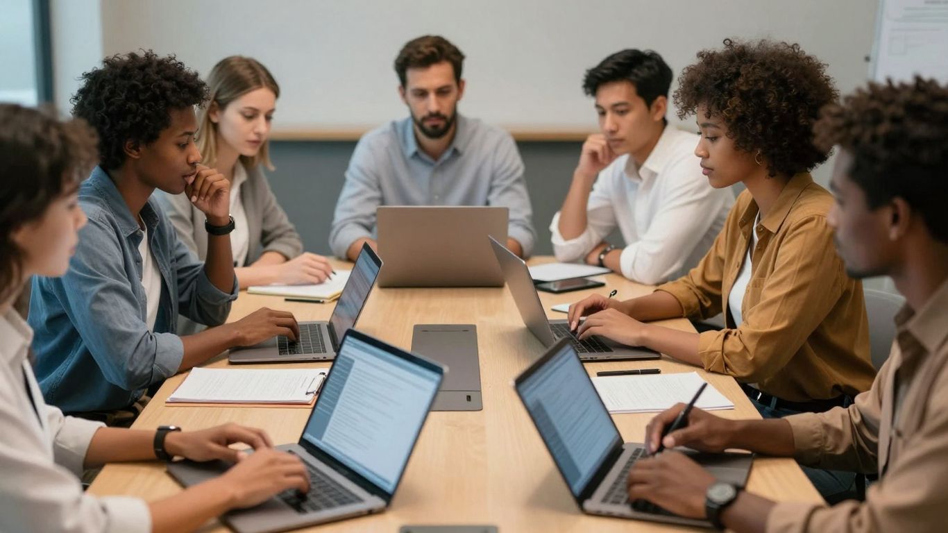 Team meeting with AI assistance