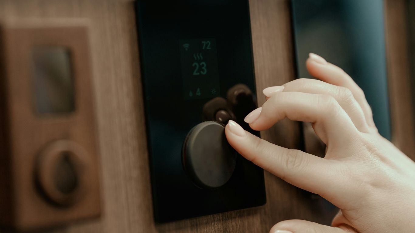 a person holding a device