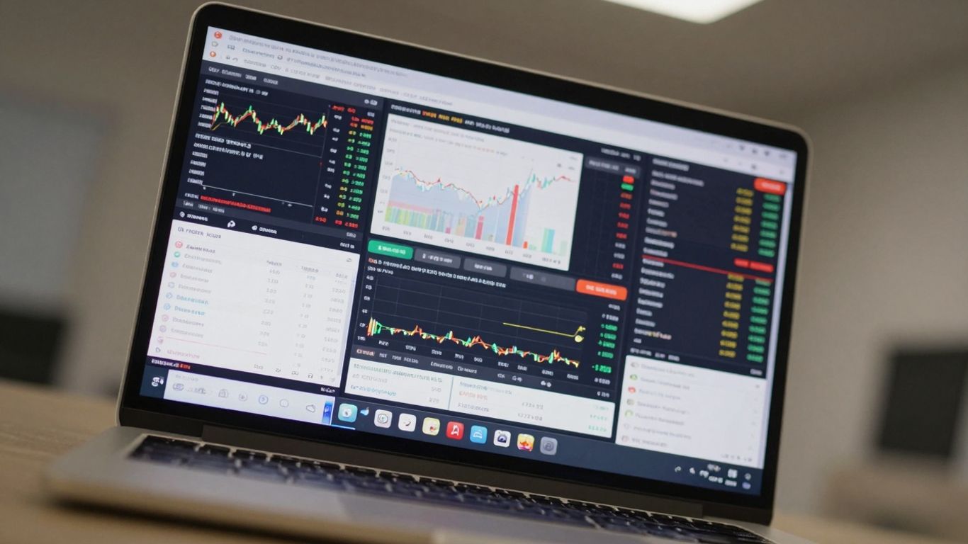Binance US trading interface on a laptop screen.