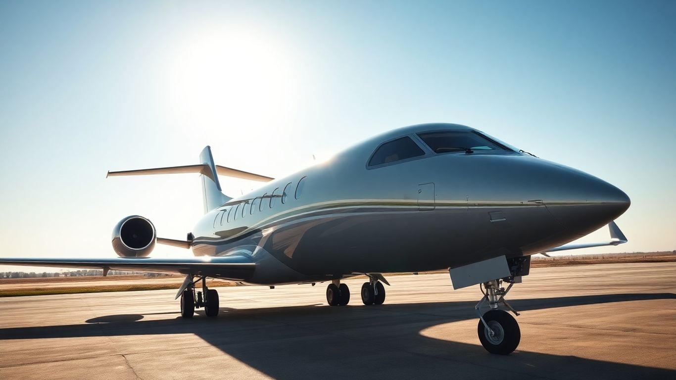 Private jet on tarmac