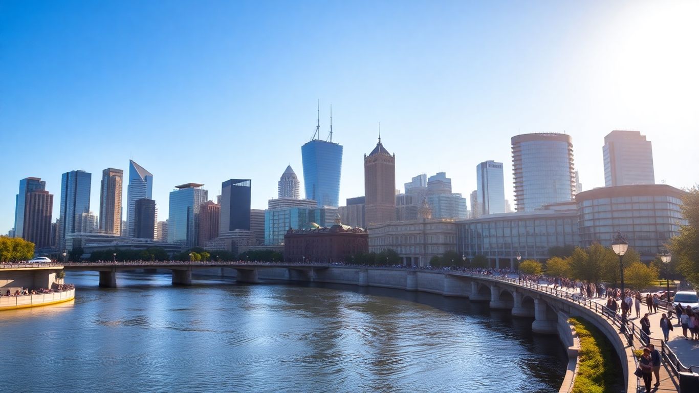 Melbourne skyline and Yarra River