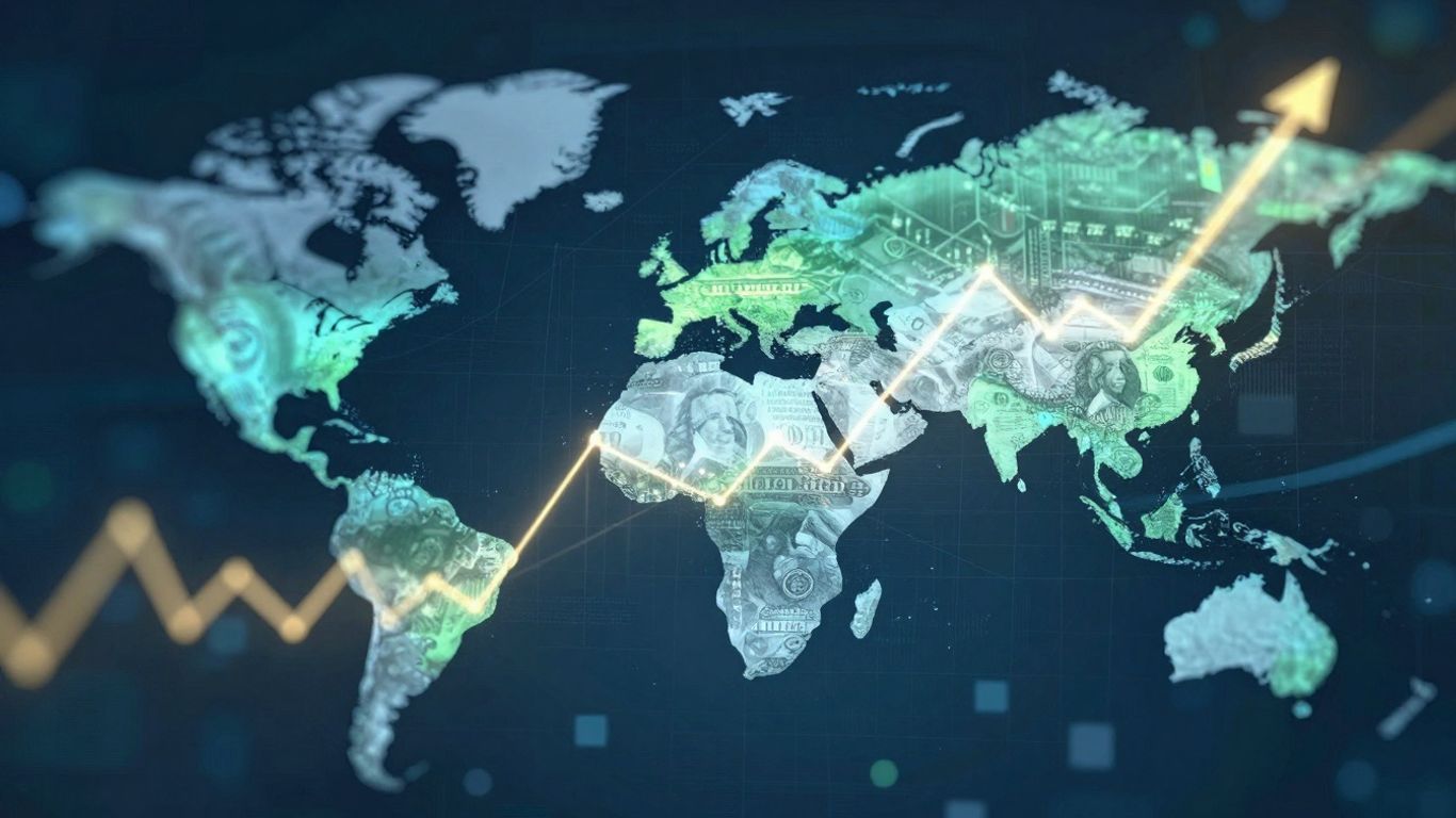 Forex trading concept with global currency exchange.