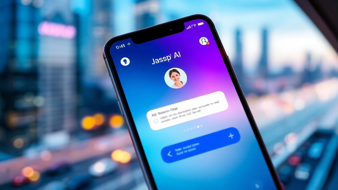 Jasper Chat app interface on a smartphone screen.