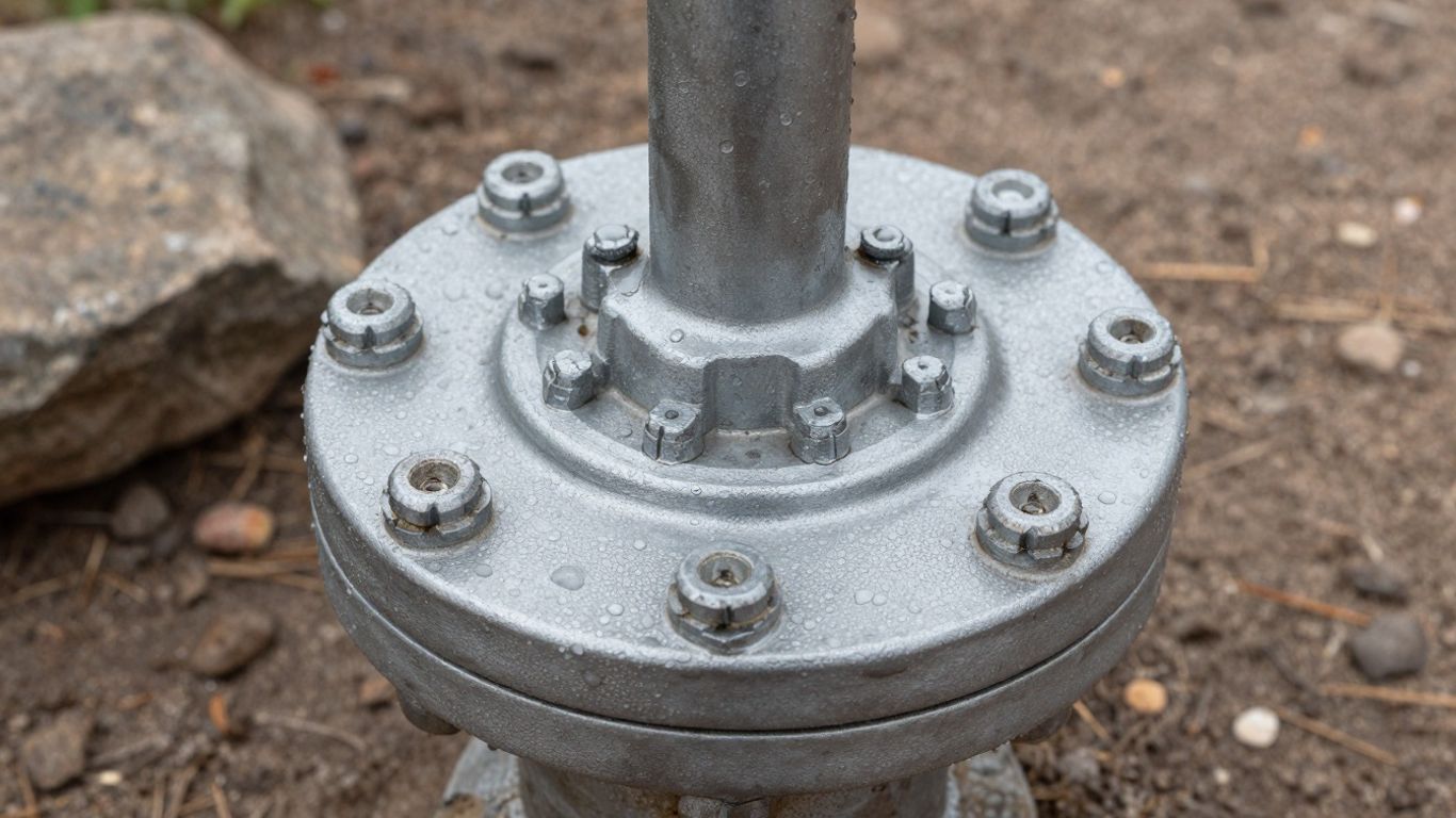 Well seal with water droplets, stable water pressure.