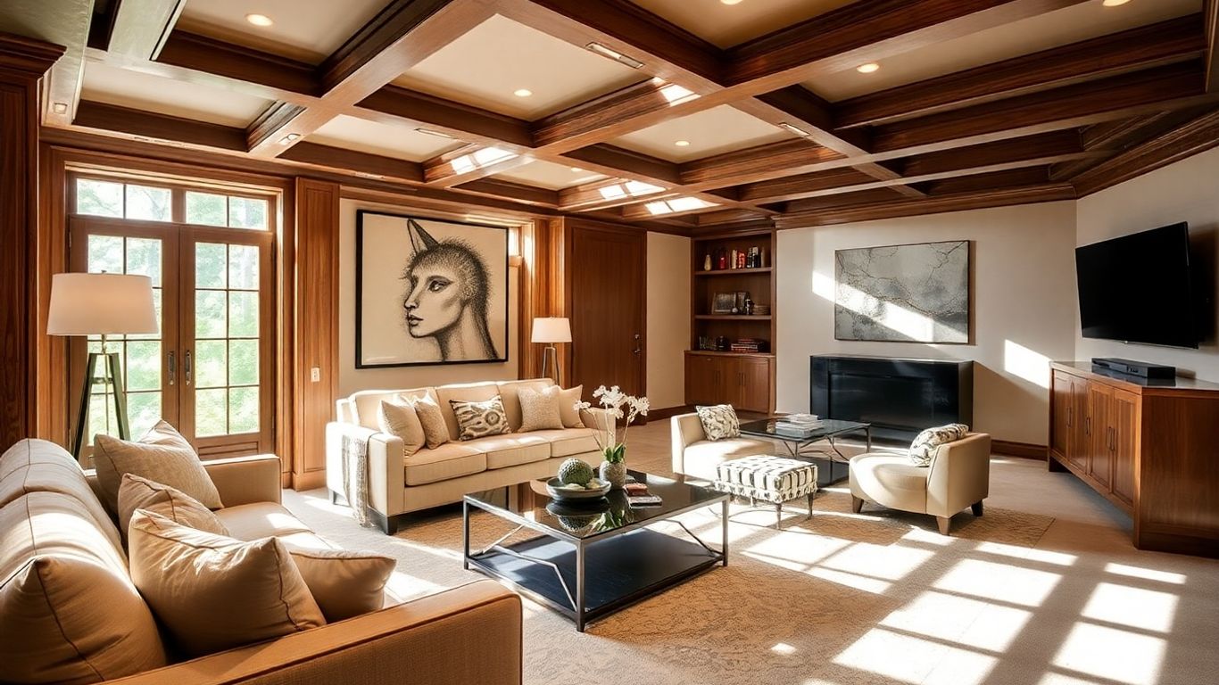 Remodeled Ansley Park basement living space.