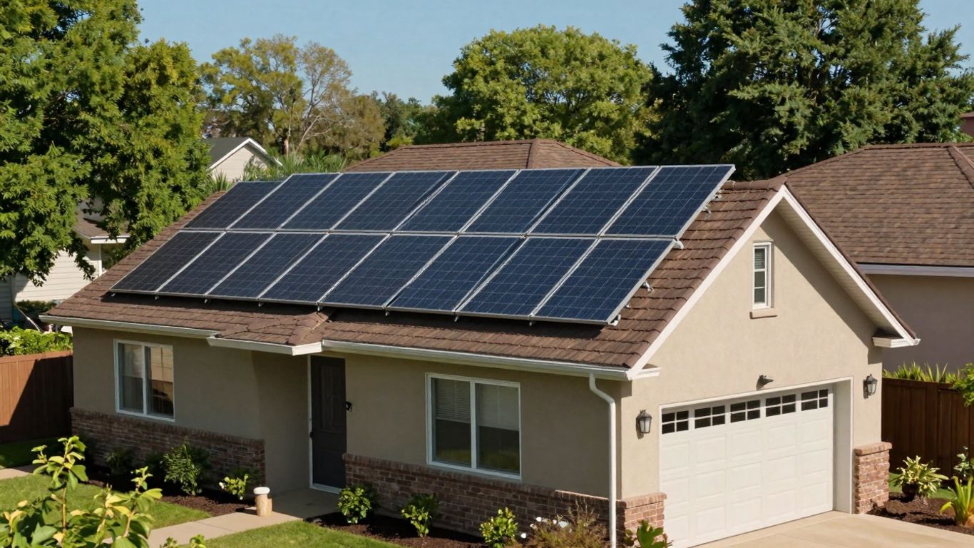 Residential Home With Rooftop Solar Panels On A Sunny Day, Relevant To The Maryland Solar Tax Credit