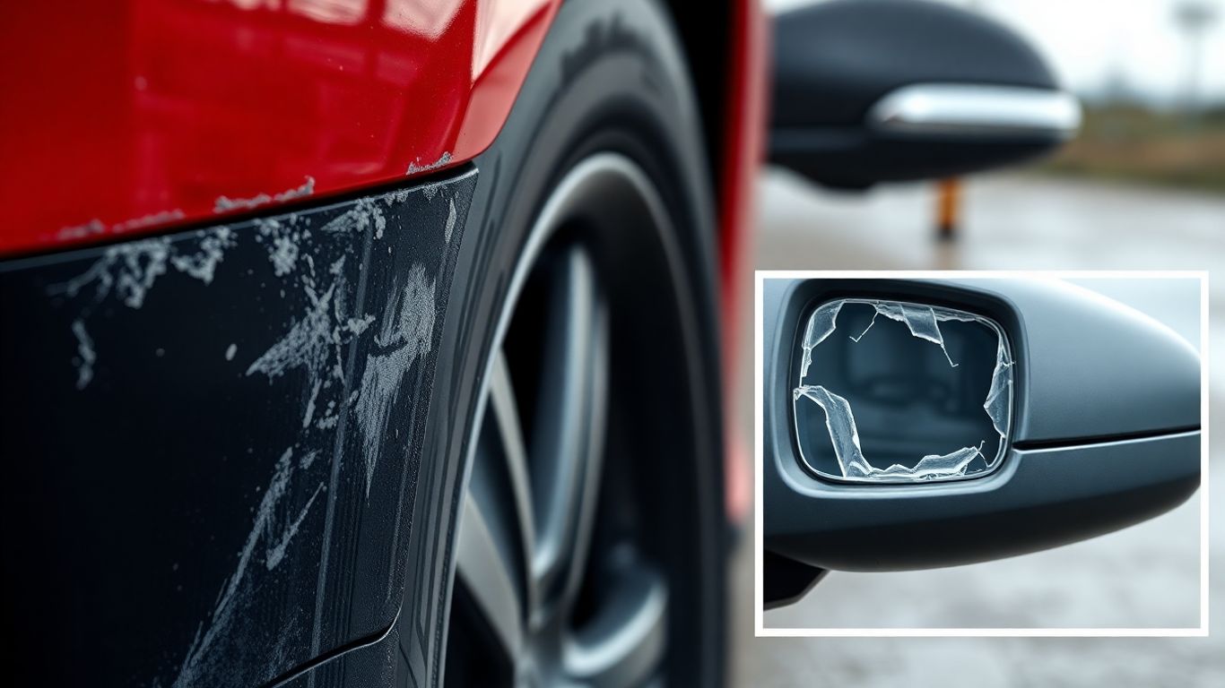 Auto im Detail, beschädigte Teile, Umweltzone