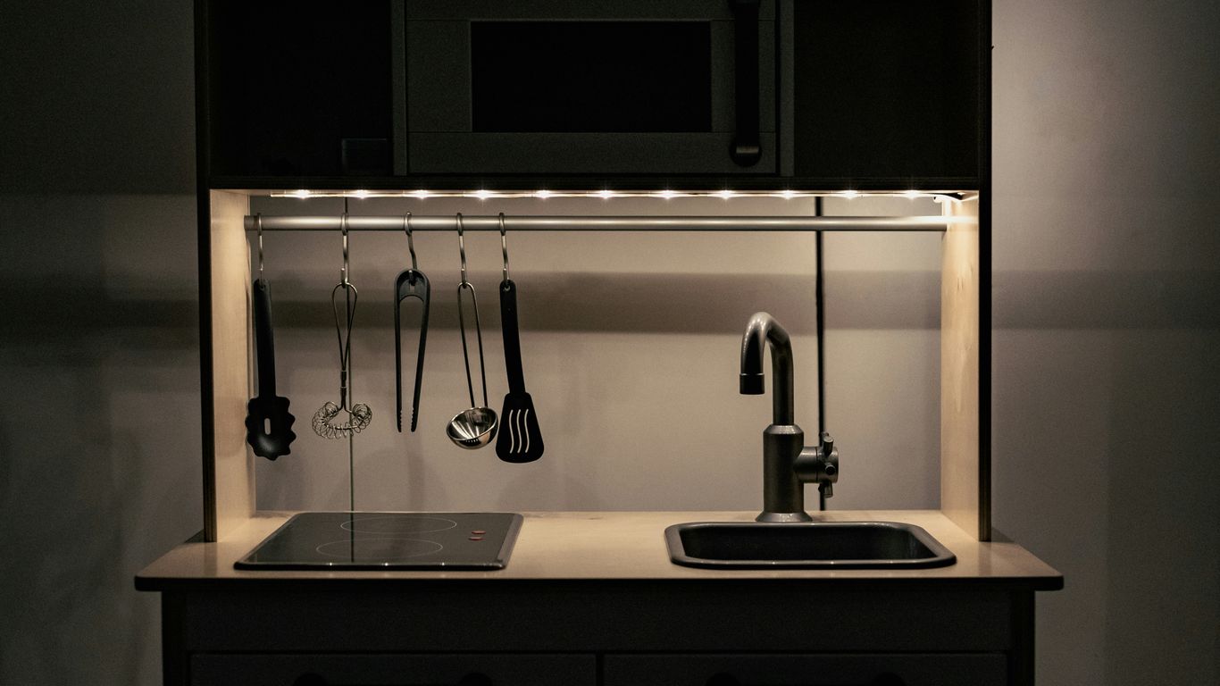 stainless steel faucet on sink