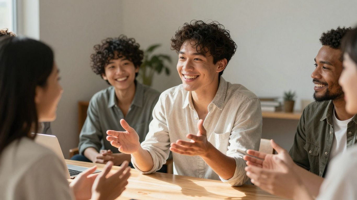 Oameni care comunică autentic și eficient în viața socială.