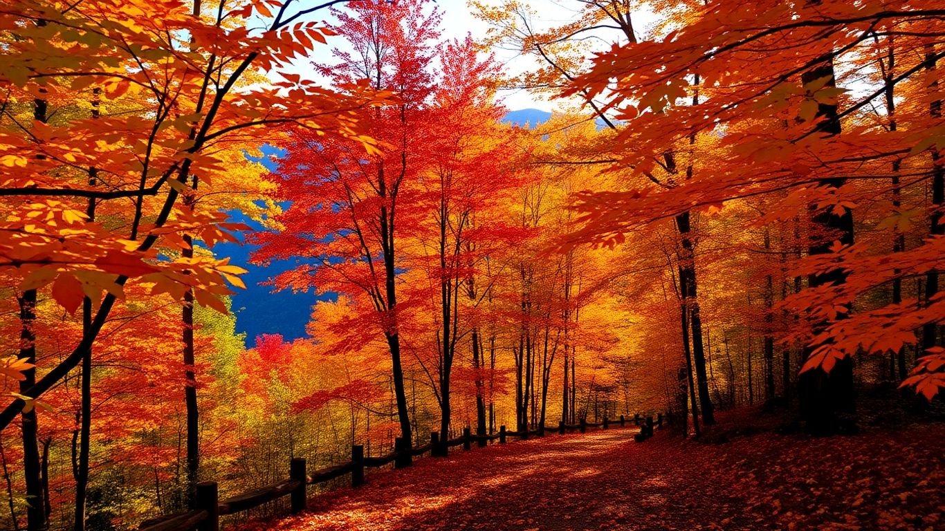 Autumn foliage and mountains in Asheville, North Carolina