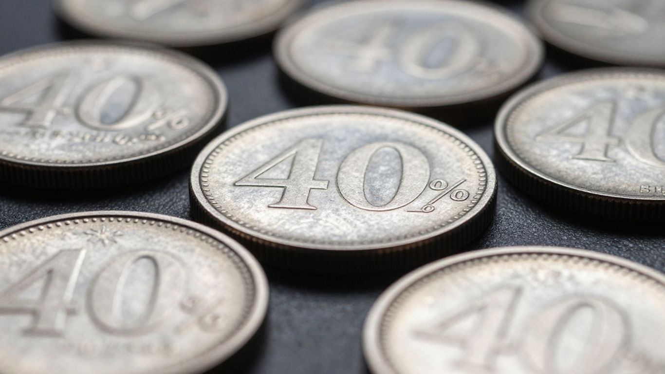 Close-up of 40 percent silver coins.